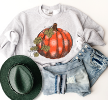 Load image into Gallery viewer, Women&#39;s Fall Hand Drawn Pumpkin Design Pullover Sweatshirt
