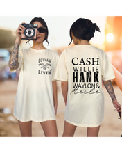 Load image into Gallery viewer, Outlaw Livin&#39; Comfort Colors® Shirt, Cash Willie Hank Waylon T-Shirt, Garment Dyed, Country Music Festival Tee
