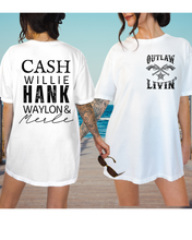 Load image into Gallery viewer, Outlaw Livin&#39; Comfort Colors® Shirt, Cash Willie Hank Waylon T-Shirt, Garment Dyed, Country Music Festival Tee
