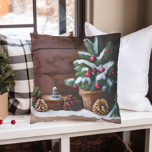 Load image into Gallery viewer, Christmas Pillow Covers, Rustic Country Square covers, Farmhouse Decor Pillowcases Set, Farmhouse Landscapes
