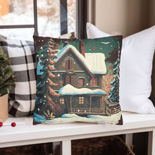 Load image into Gallery viewer, Christmas Pillow Covers, Rustic Country Square covers, Farmhouse Decor Pillowcases Set, Farmhouse Landscapes
