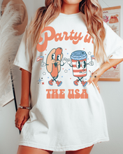 Load image into Gallery viewer, Party In The USA Comfort Colors® Shirt, Trendy 4th of July T-Shirt, Garment Dyed T-Shirt, Retro Inspired T-Shirt
