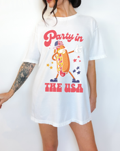 Load image into Gallery viewer, 4th of July Comfort Colors® Shirt, Party In The USA Women&#39;s T-Shirt, Garment Dyed, Retro Inspired T-Shirt, Boho T-Shirt
