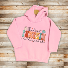 Load image into Gallery viewer, Fall Toddler Pullover Fleece Hoodie, Cutest Pumpkin In The Patch Hooded Sweatshirt, Kids Cozy Pumpkin Patch Hoodie, 2T-6T Sizes
