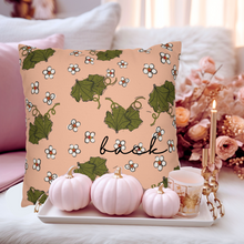 Load image into Gallery viewer, Pastel Pumpkin Double Sided Design Square Pillow Cover in four sizes, Pretty Pink Pumkin Throw Pillow Case
