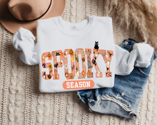 Load image into Gallery viewer, Women&#39;s Halloween or Fall Spooky Season Crewneck Sweatshirt Varsity Letters Shirt
