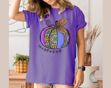 Load image into Gallery viewer, Watercolor Pumpkin Fall Comfort Colors® Hand Drawn Pastel Pumpkin T-Shirt, Women&#39;s Shirt
