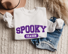 Load image into Gallery viewer, Women&#39;s Halloween or Fall Spooky Season Sweatshirt Varsity Letters Shirt
