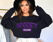 Load image into Gallery viewer, Women&#39;s Halloween or Fall Spooky Season Sweatshirt Varsity Letters Shirt
