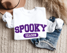 Load image into Gallery viewer, Women&#39;s Halloween or Fall Spooky Season Sweatshirt Varsity Letters Shirt
