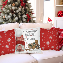 Load image into Gallery viewer, Christmas Pillow Covers, Christmas, Gnomes, Country Square Pillow Covers, Pillow Cover Set, Cute Gnomes Pillow Case Set
