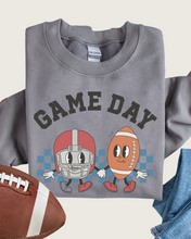 Load image into Gallery viewer, Women&#39;s Retro Design Game Day Sweatshirt, Cute Football Mom Crewneck Shirt
