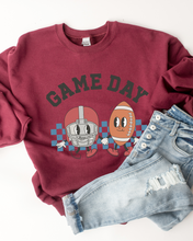 Load image into Gallery viewer, Women&#39;s Retro Design Game Day Sweatshirt, Cute Football Mom Crewneck Shirt
