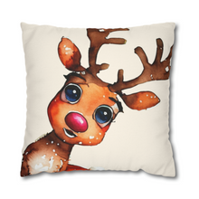 Load image into Gallery viewer, Christmas Pillow Covers, Country Square Covers, Rudolph Decor, Reindeer Pillowcase Set, Christmas Farmhouse Decor
