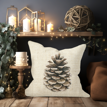 Load image into Gallery viewer, Christmas Pillow Cover, Rustic Pillow Cover, Rustic Farmhouse Holiday Pillow Cover, Holiday Decor Pillow Cover
