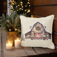 Load image into Gallery viewer, Christmas Pillow Cover, Rustic Pillow Cover, Rustic Farmhouse Holiday Pillow Cover, Holiday Decor Pillow Cover
