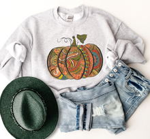 Load image into Gallery viewer, Women&#39;s Hand Drawn Pumpkin Design Sweatshirt Gildan Pullover
