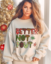 Load image into Gallery viewer, Christmas Better Not Pout Women&#39;s Crewneck Sweatshirt Women&#39;s Pullover
