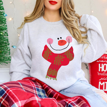 Load image into Gallery viewer, Women's Christmas Sweatshirt, Christmas Crewneck Cozy, Comfy Gildan Sweatshirt, Snowman Pullover, Cute Snowman Shirt, Five Colors
