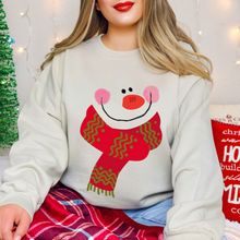 Load image into Gallery viewer, Women's Christmas Sweatshirt, Christmas Crewneck Cozy, Comfy Gildan Sweatshirt, Snowman Pullover, Cute Snowman Shirt, Five Colors
