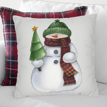 Load image into Gallery viewer, Christmas Pillow Covers, Country Decor Pillow Covers, Rustic Decor, Cute Snowman Pillowcase Set
