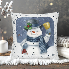 Load image into Gallery viewer, Christmas Pillow Cover, Snowman Christmas Pillow Cover, Rustic Christmas, Holiday Pillow Cover, Farmhouse Decor Pillow, Christmas Porch Decor
