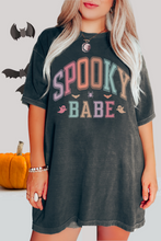 Load image into Gallery viewer, Spooky Babe Halloween or Fall Comfort Colors® Halloween T-Shirt, Women&#39;s Varsity Letters T-Shirt
