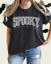 Load image into Gallery viewer, Halloween Spooky Comfort Colors® T-Shirt, Women&#39;s Cute Varsity Letters Dripping Blood  T-Shirt
