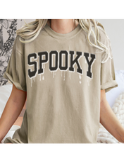 Load image into Gallery viewer, Halloween Spooky Comfort Colors® T-Shirt, Women&#39;s Cute Varsity Letters Dripping Blood  T-Shirt
