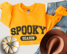 Load image into Gallery viewer, Women&#39;s Halloween or Fall Spooky Season Crewneck Sweatshirt Varsity Letters Shirt
