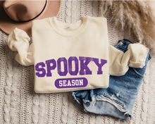 Load image into Gallery viewer, Women&#39;s Halloween or Fall Spooky Season Sweatshirt Varsity Letters Shirt
