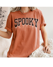 Load image into Gallery viewer, Halloween Spooky Comfort Colors® T-Shirt, Women&#39;s Cute Varsity Letters Dripping Blood  T-Shirt
