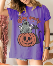 Load image into Gallery viewer, Women&#39;s Cute Halloween Comfort Colors® Halloween T-Shirt, Women&#39;s Stay Spooky T-Shirt
