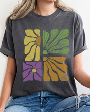 Load image into Gallery viewer, Abstract Sunflowers Comfort Colors T-Shirt, Women&#39;s Distressed-Look Design
