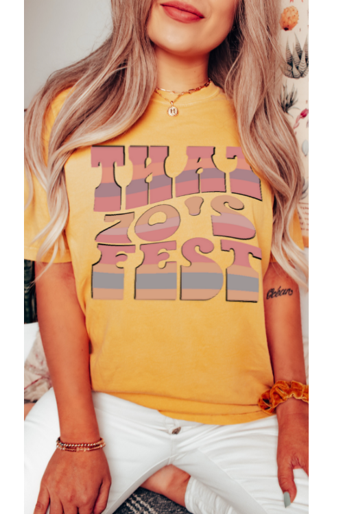 That 70's Fest  T-Shirt, Retro Inspired Vintage Inspired '70's Design, Comfort Colors® T-Shirt, T-Shirt Dress