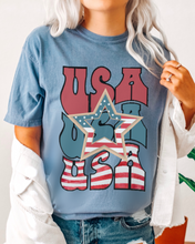 Load image into Gallery viewer, USA 4th of July Comfort Colors® Shirt, Trendy Women&#39;s T-Shirt, Garment Dyed, Retro Inspired T-Shirt
