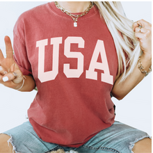 Load image into Gallery viewer, USA July 4th Comfort Colors® T-Shirt, T-Shirt Dress, Retro Fourth of July Design, Oversized Print Summer T-Shirt
