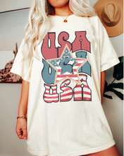 Load image into Gallery viewer, USA 4th of July Comfort Colors® Shirt, Trendy Women&#39;s T-Shirt, Garment Dyed, Retro Inspired T-Shirt
