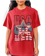 Load image into Gallery viewer, USA 4th of July Comfort Colors® Shirt, Trendy Women&#39;s T-Shirt, Garment Dyed, Retro Inspired T-Shirt
