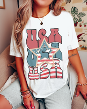 Load image into Gallery viewer, USA 4th of July Comfort Colors® Shirt, Trendy Women&#39;s T-Shirt, Garment Dyed, Retro Inspired T-Shirt
