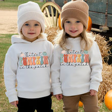 Load image into Gallery viewer, Fall Toddler Pullover Fleece Hoodie, Cutest Pumpkin In The Patch Hooded Sweatshirt, Kids Cozy Pumpkin Patch Hoodie, 2T-6T Sizes
