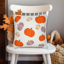 Load image into Gallery viewer, Fall Pillow Covers, Fall Pastel Pumpkins, Country Square Pillow Covers, Pillow Cover Set, Cute Gnomes Pillowcase Set
