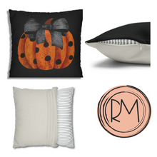 Load image into Gallery viewer, Halloween Pillow Cover, Fall Farmhouse, Country Square Pillow Covers, Pumpkin Pillow Cover, Pillow Cover, Fall Decor, Autumn Home Decor
