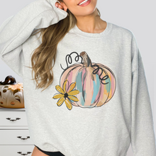 Load image into Gallery viewer, Watercolor Pumpkin Crewneck Sweatshirt Women&#39;s Fall Autumn Design Gildan Pullover
