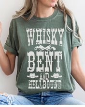 Load image into Gallery viewer, Whisky Bent and Hell Bound Comfort Colors® Shirt, Trendy Women&#39;s T-Shirt, Garment Dyed, Western Inspired T-Shirt, Boho T-Shirt
