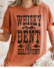 Load image into Gallery viewer, Whisky Bent and Hell Bound Comfort Colors® Shirt, Trendy Women&#39;s T-Shirt, Garment Dyed, Western Inspired T-Shirt, Boho T-Shirt
