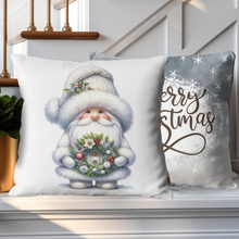 Load image into Gallery viewer, Christmas Pillow Cover, Winter Pillow Cover, Watercolor Santa, Porch Pillow Cover, Holiday Decor
