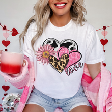 Load image into Gallery viewer, Valentine's Day Women's Comfort Colors T-Shirt, Gift for Her, Comfy Tee, Always Free Shipping, Western Hearts and Flowers Design
