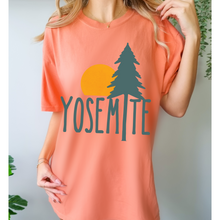 Load image into Gallery viewer, Yosemite Comfort Colors® T-Shirt, T-Shirt Dress, Boho Design, Oversized Print Summer Camping, Hiking, Adventure T-Shirt
