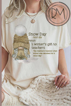 Load and play video in Gallery viewer, Snow Day Comfort Colors® Winter or Christmas T-Shirt, Women&#39;s Cozy T-Shirt, Winter Cozy Sleep Shirt, Snow Day Shirt, Teacher&#39;s Gift
